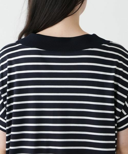 Leilian PLUS HOUSE / レリアンプラスハウス カットソー | ボーダー切替Vネックカットソー【Leilian WHITE LABEL】 | 詳細11