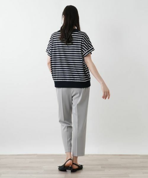 Leilian PLUS HOUSE / レリアンプラスハウス カットソー | ボーダー切替Vネックカットソー【Leilian WHITE LABEL】 | 詳細6