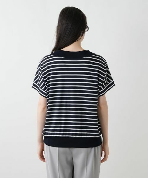 Leilian PLUS HOUSE / レリアンプラスハウス カットソー | ボーダー切替Vネックカットソー【Leilian WHITE LABEL】 | 詳細9