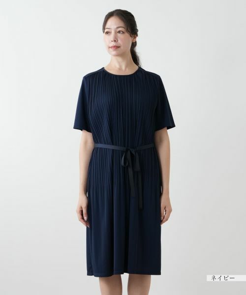 Leilian PLUS HOUSE / レリアンプラスハウス ドレス | ベルト付きプリーツワンピース【Leilian WHITE LABEL】 | 詳細11