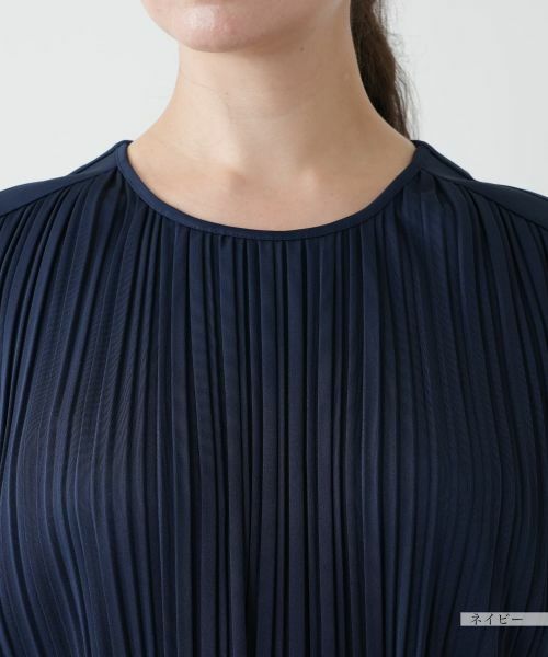 Leilian PLUS HOUSE / レリアンプラスハウス ドレス | ベルト付きプリーツワンピース【Leilian WHITE LABEL】 | 詳細14