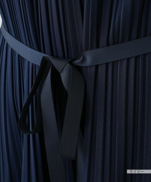 Leilian PLUS HOUSE / レリアンプラスハウス ドレス | ベルト付きプリーツワンピース【Leilian WHITE LABEL】 | 詳細18