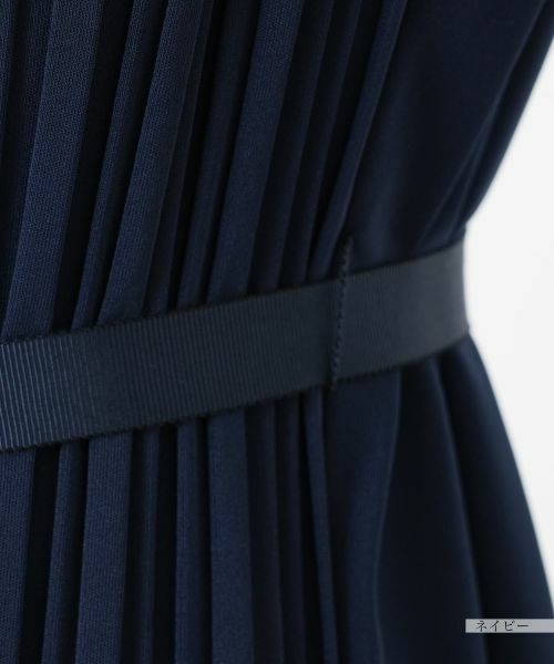 Leilian PLUS HOUSE / レリアンプラスハウス ドレス | ベルト付きプリーツワンピース【Leilian WHITE LABEL】 | 詳細19