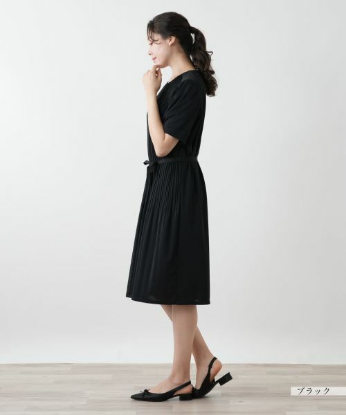 Leilian PLUS HOUSE / レリアンプラスハウス ドレス | ベルト付きプリーツワンピース【Leilian WHITE LABEL】 | 詳細2