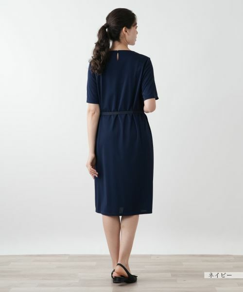 Leilian PLUS HOUSE / レリアンプラスハウス ドレス | ベルト付きプリーツワンピース【Leilian WHITE LABEL】 | 詳細7