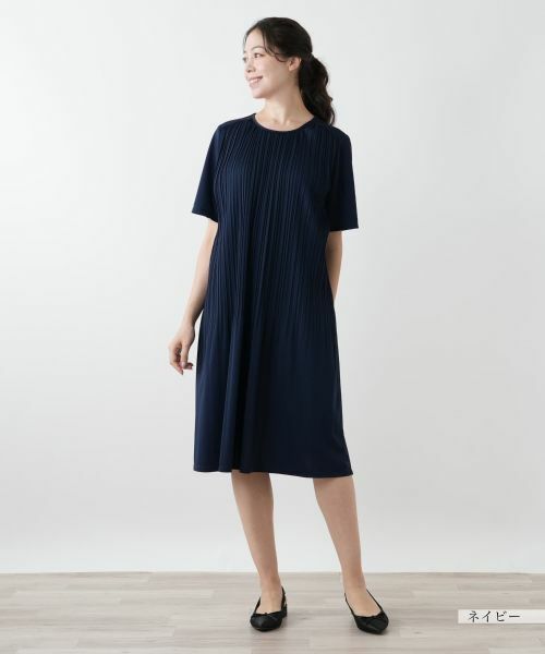 Leilian PLUS HOUSE / レリアンプラスハウス ドレス | ベルト付きプリーツワンピース【Leilian WHITE LABEL】 | 詳細8