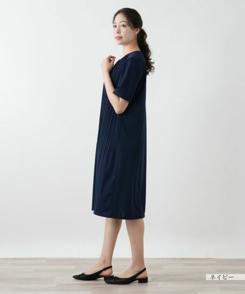 Leilian PLUS HOUSE / レリアンプラスハウス ドレス | ベルト付きプリーツワンピース【Leilian WHITE LABEL】 | 詳細9