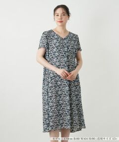 Leilian PLUS HOUSE / レリアンプラスハウス ドレス | 【店舗人気】プリントVネックワンピース【Leilian WHITE LABEL】