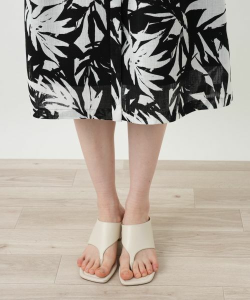 Leilian PLUS HOUSE / レリアンプラスハウス ドレス | リーフ柄フレアワンピース【Leilian WHITE LABEL】 | 詳細14