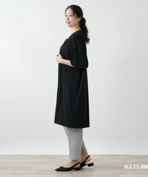 Leilian PLUS HOUSE / レリアンプラスハウス テーラードジャケット | プリーツロングジャケット【Leilian WHITE LABEL】 | 詳細2