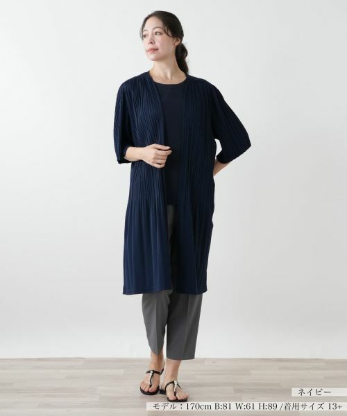 Leilian PLUS HOUSE / レリアンプラスハウス テーラードジャケット | プリーツロングジャケット【Leilian WHITE LABEL】 | 詳細4