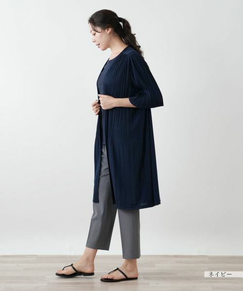 Leilian PLUS HOUSE / レリアンプラスハウス テーラードジャケット | プリーツロングジャケット【Leilian WHITE LABEL】 | 詳細5