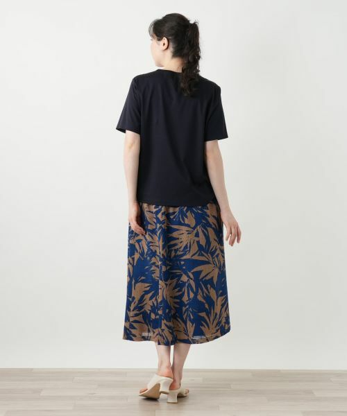 Leilian PLUS HOUSE / レリアンプラスハウス ミニ・ひざ丈スカート | リーフ柄フレアスカート【Leilian WHITE LABEL】 | 詳細6