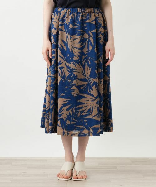 Leilian PLUS HOUSE / レリアンプラスハウス ミニ・ひざ丈スカート | リーフ柄フレアスカート【Leilian WHITE LABEL】 | 詳細7
