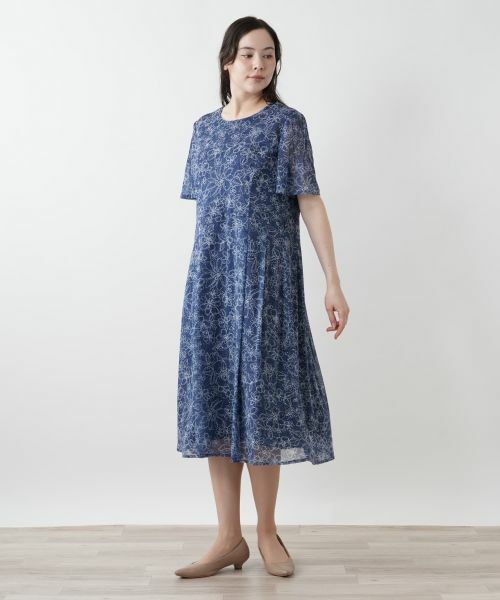 Leilian PLUS HOUSE / レリアンプラスハウス 刺繍シアーカットソー【Leilian WHITE LABEL】 刺繍シアーカットソー【Leilian WHITE LABEL】|レリアン プラス