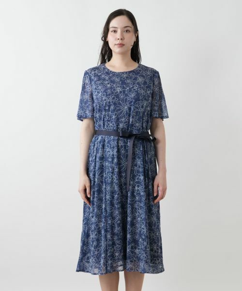 Leilian PLUS HOUSE / レリアンプラスハウス ドレス | フラワー柄フレアワンピース【Leilian WHITE LABEL】 | 詳細5