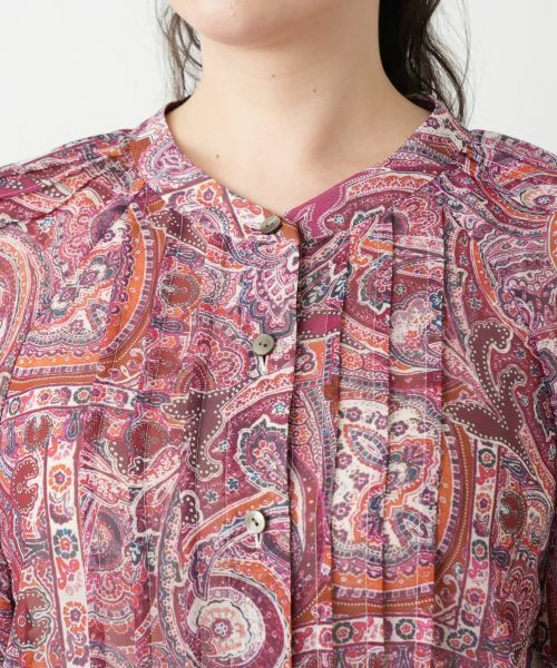 Leilian PLUS HOUSE / レリアンプラスハウス シャツ・ブラウス | ペイズリー柄バンドカラーブラウス【Leilian WHITE LABEL】 | 詳細10
