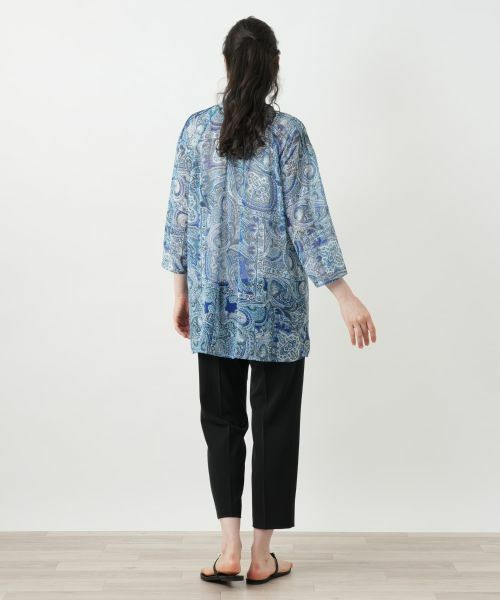 Leilian PLUS HOUSE / レリアンプラスハウス シャツ・ブラウス | ペイズリー柄バンドカラーブラウス【Leilian WHITE LABEL】 | 詳細3