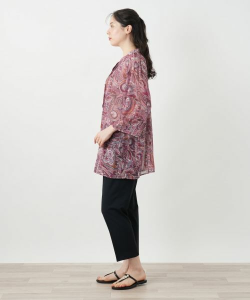 Leilian PLUS HOUSE / レリアンプラスハウス シャツ・ブラウス | ペイズリー柄バンドカラーブラウス【Leilian WHITE LABEL】 | 詳細5
