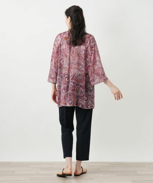 Leilian PLUS HOUSE / レリアンプラスハウス シャツ・ブラウス | ペイズリー柄バンドカラーブラウス【Leilian WHITE LABEL】 | 詳細6