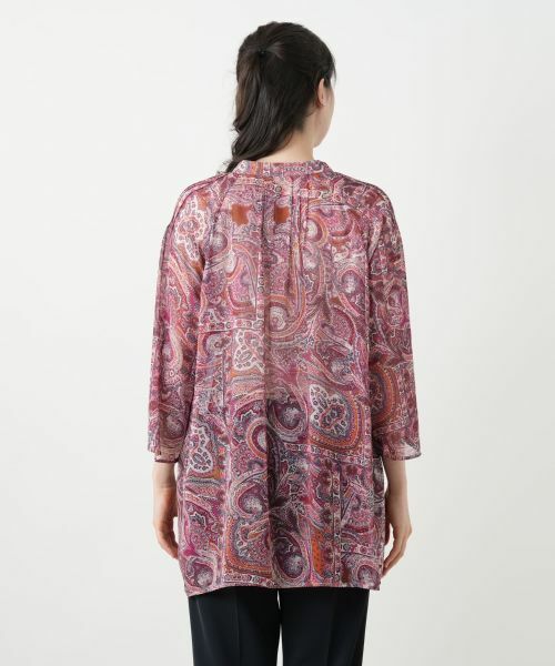 Leilian PLUS HOUSE / レリアンプラスハウス シャツ・ブラウス | ペイズリー柄バンドカラーブラウス【Leilian WHITE LABEL】 | 詳細9