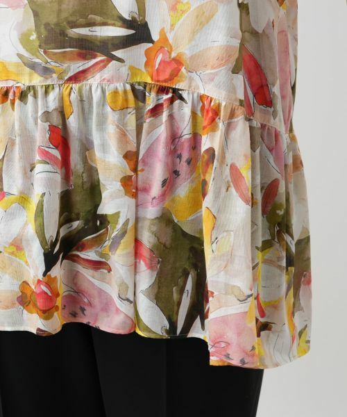 Leilian PLUS HOUSE / レリアンプラスハウス シャツ・ブラウス | プリントペプラムブラウス【Leilian WHITE LABEL】 | 詳細10