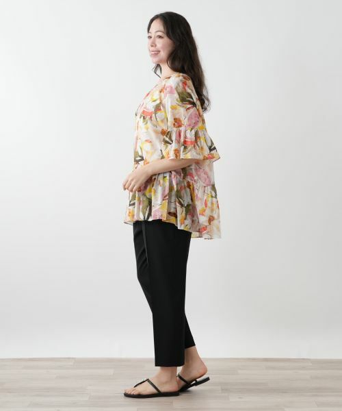 Leilian PLUS HOUSE / レリアンプラスハウス シャツ・ブラウス | プリントペプラムブラウス【Leilian WHITE LABEL】 | 詳細2