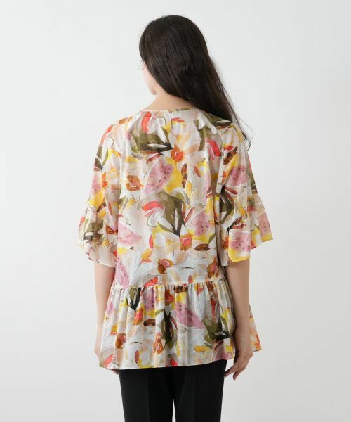Leilian PLUS HOUSE / レリアンプラスハウス シャツ・ブラウス | プリントペプラムブラウス【Leilian WHITE LABEL】 | 詳細6