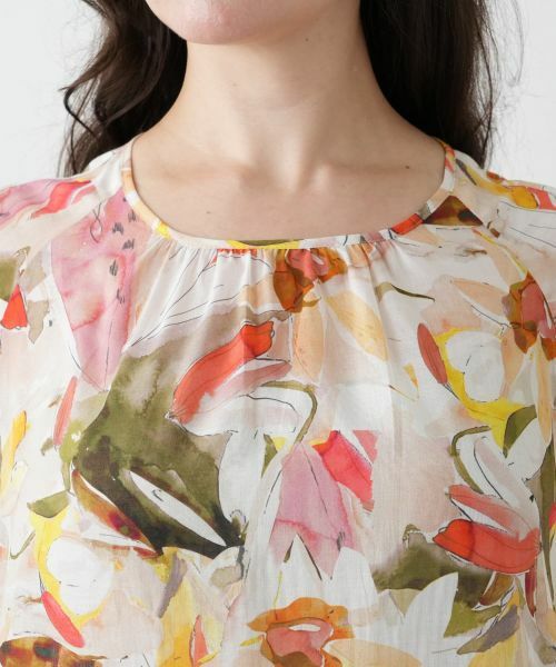 Leilian PLUS HOUSE / レリアンプラスハウス シャツ・ブラウス | プリントペプラムブラウス【Leilian WHITE LABEL】 | 詳細7