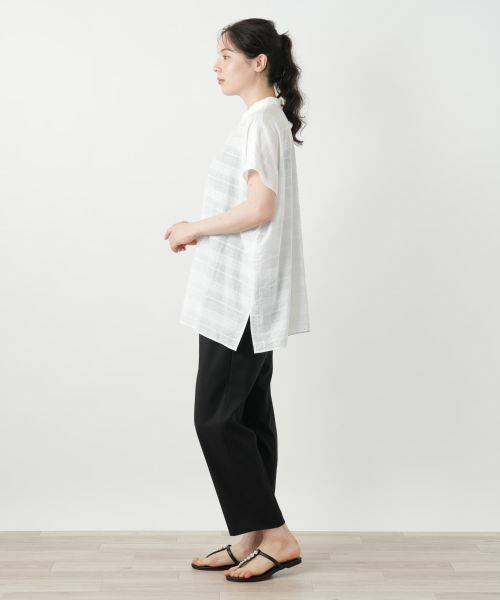 Leilian PLUS HOUSE / レリアンプラスハウス シャツ・ブラウス | シアーチェックブラウス【Leilian WHITE LABEL】 | 詳細2