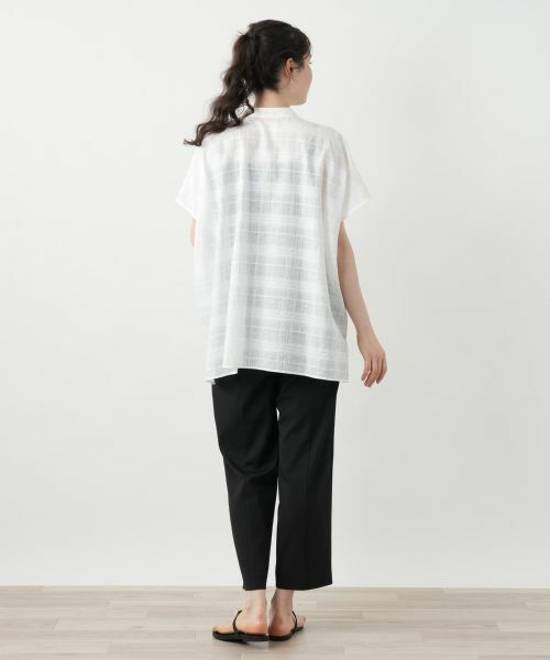 Leilian PLUS HOUSE / レリアンプラスハウス シャツ・ブラウス | シアーチェックブラウス【Leilian WHITE LABEL】 | 詳細3