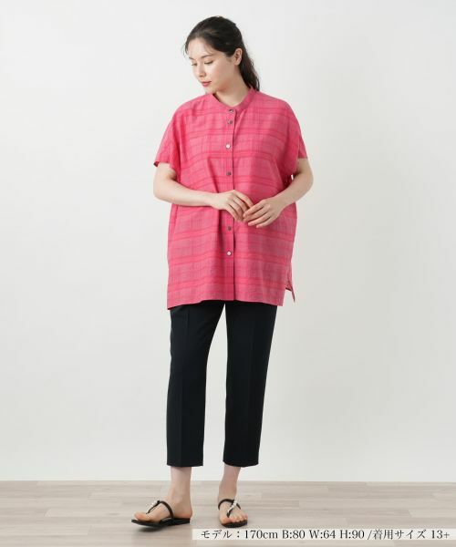 Leilian PLUS HOUSE / レリアンプラスハウス シャツ・ブラウス | シアーチェックブラウス【Leilian WHITE LABEL】 | 詳細4