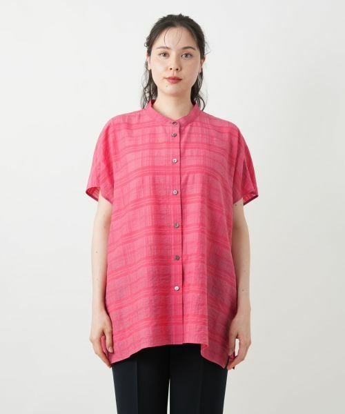 Leilian PLUS HOUSE / レリアンプラスハウス シャツ・ブラウス | シアーチェックブラウス【Leilian WHITE LABEL】 | 詳細7