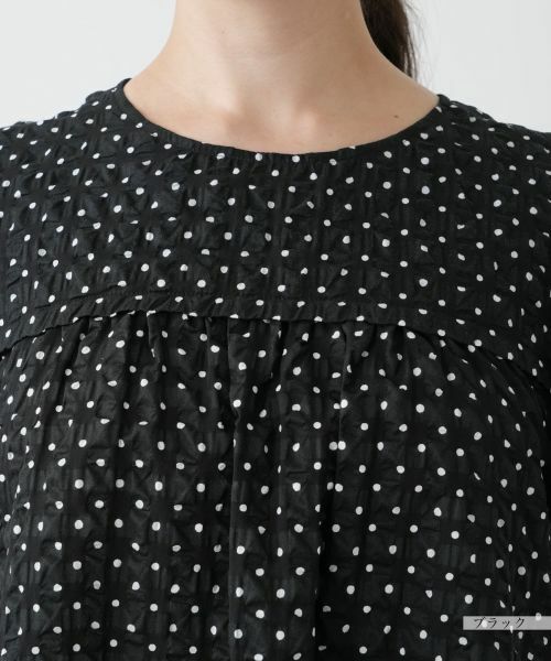 Leilian PLUS HOUSE / レリアンプラスハウス シャツ・ブラウス | ドットギャザーブラウス【Leilian WHITE LABEL】 | 詳細10