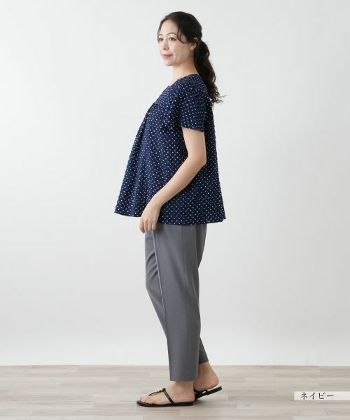 Leilian PLUS HOUSE / レリアンプラスハウス シャツ・ブラウス | ドットギャザーブラウス【Leilian WHITE LABEL】 | 詳細2