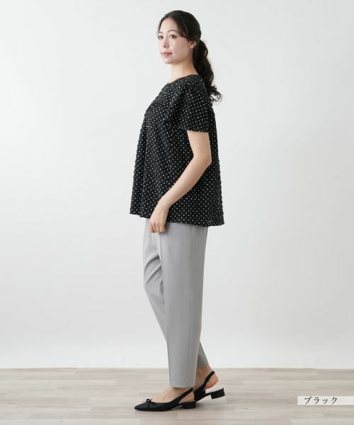 Leilian PLUS HOUSE / レリアンプラスハウス シャツ・ブラウス | ドットギャザーブラウス【Leilian WHITE LABEL】 | 詳細5