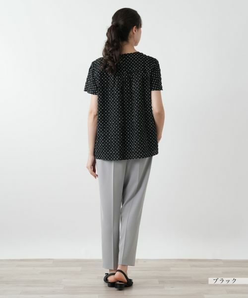 Leilian PLUS HOUSE / レリアンプラスハウス シャツ・ブラウス | ドットギャザーブラウス【Leilian WHITE LABEL】 | 詳細6