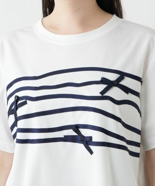 Leilian PLUS HOUSE / レリアンプラスハウス Tシャツ | リボンクルーネックカットソー【Leilian WHITE LABEL】 | 詳細10