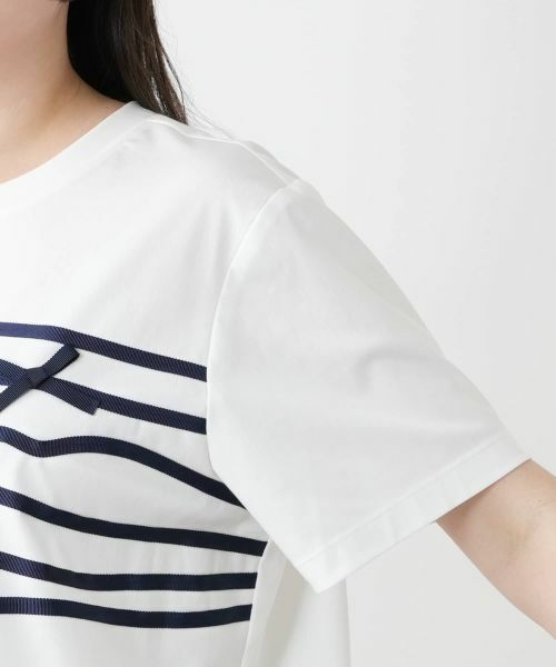 Leilian PLUS HOUSE / レリアンプラスハウス Tシャツ | リボンクルーネックカットソー【Leilian WHITE LABEL】 | 詳細12