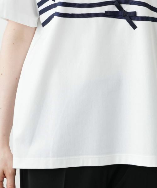 Leilian PLUS HOUSE / レリアンプラスハウス Tシャツ | リボンクルーネックカットソー【Leilian WHITE LABEL】 | 詳細13