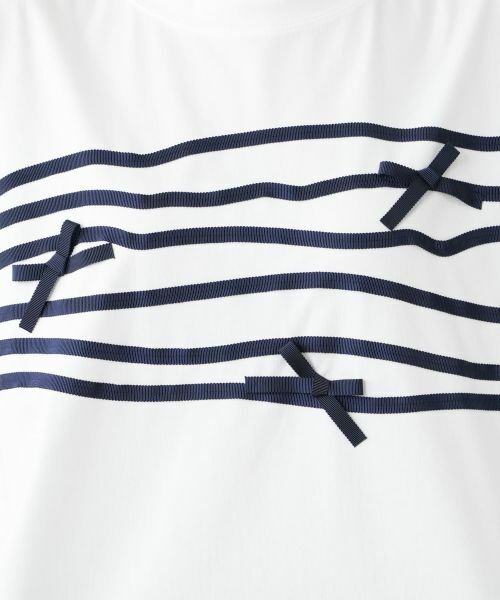 Leilian PLUS HOUSE / レリアンプラスハウス Tシャツ | リボンクルーネックカットソー【Leilian WHITE LABEL】 | 詳細14