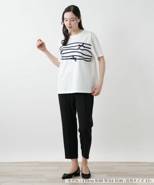 Leilian PLUS HOUSE / レリアンプラスハウス Tシャツ | リボンクルーネックカットソー【Leilian WHITE LABEL】 | 詳細4