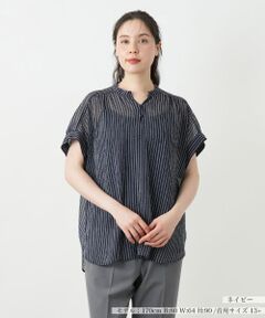 Leilian PLUS HOUSE / レリアンプラスハウス シャツ・ブラウス | 【店舗人気】ストライプブラウス【Leilian WHITE LABEL】