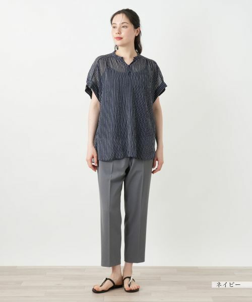 Leilian PLUS HOUSE / レリアンプラスハウス シャツ・ブラウス | 【店舗人気】ストライプブラウス【Leilian WHITE LABEL】 | 詳細1