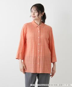 Leilian PLUS HOUSE / レリアンプラスハウス シャツ・ブラウス | 七分袖ブラウス【Leilian WHITE LABEL】