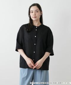 Leilian PLUS HOUSE / レリアンプラスハウス シャツ・ブラウス | バンドカラーブラウス【Leilian WHITE LABEL】