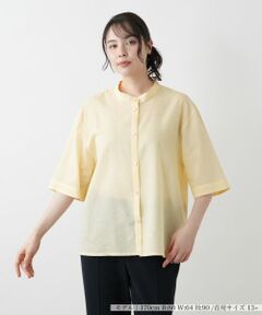 Leilian PLUS HOUSE / レリアンプラスハウス シャツ・ブラウス | バンドカラーブラウス【Leilian WHITE LABEL】