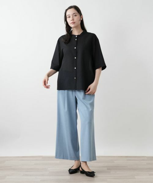 Leilian PLUS HOUSE / レリアンプラスハウス シャツ・ブラウス | バンドカラーブラウス【Leilian WHITE LABEL】 | 詳細1