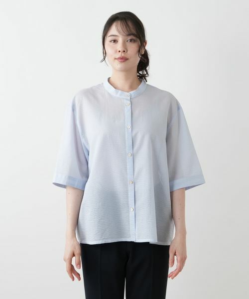Leilian PLUS HOUSE / レリアンプラスハウス シャツ・ブラウス | バンドカラーブラウス【Leilian WHITE LABEL】 | 詳細10