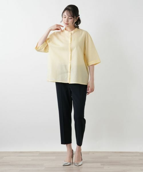 Leilian PLUS HOUSE / レリアンプラスハウス シャツ・ブラウス | バンドカラーブラウス【Leilian WHITE LABEL】 | 詳細4